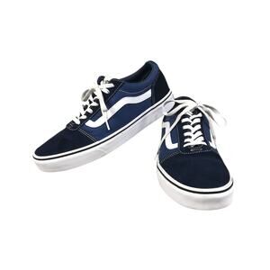 VANS Ward Suede/Canvas Mix Skate Shoes Men Sz 10 Navy/White Athletic Sneaker
